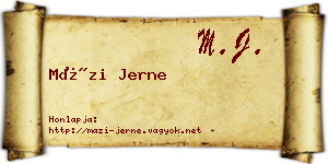 Mázi Jerne névjegykártya